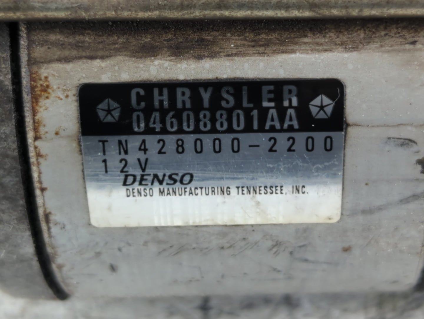 2006-2021 Dodge Charger Car Starter Motor Solenoid OEM P/N:TN428000-2200 04608801AA Fits OEM Used Auto Parts - Oemusedautopa