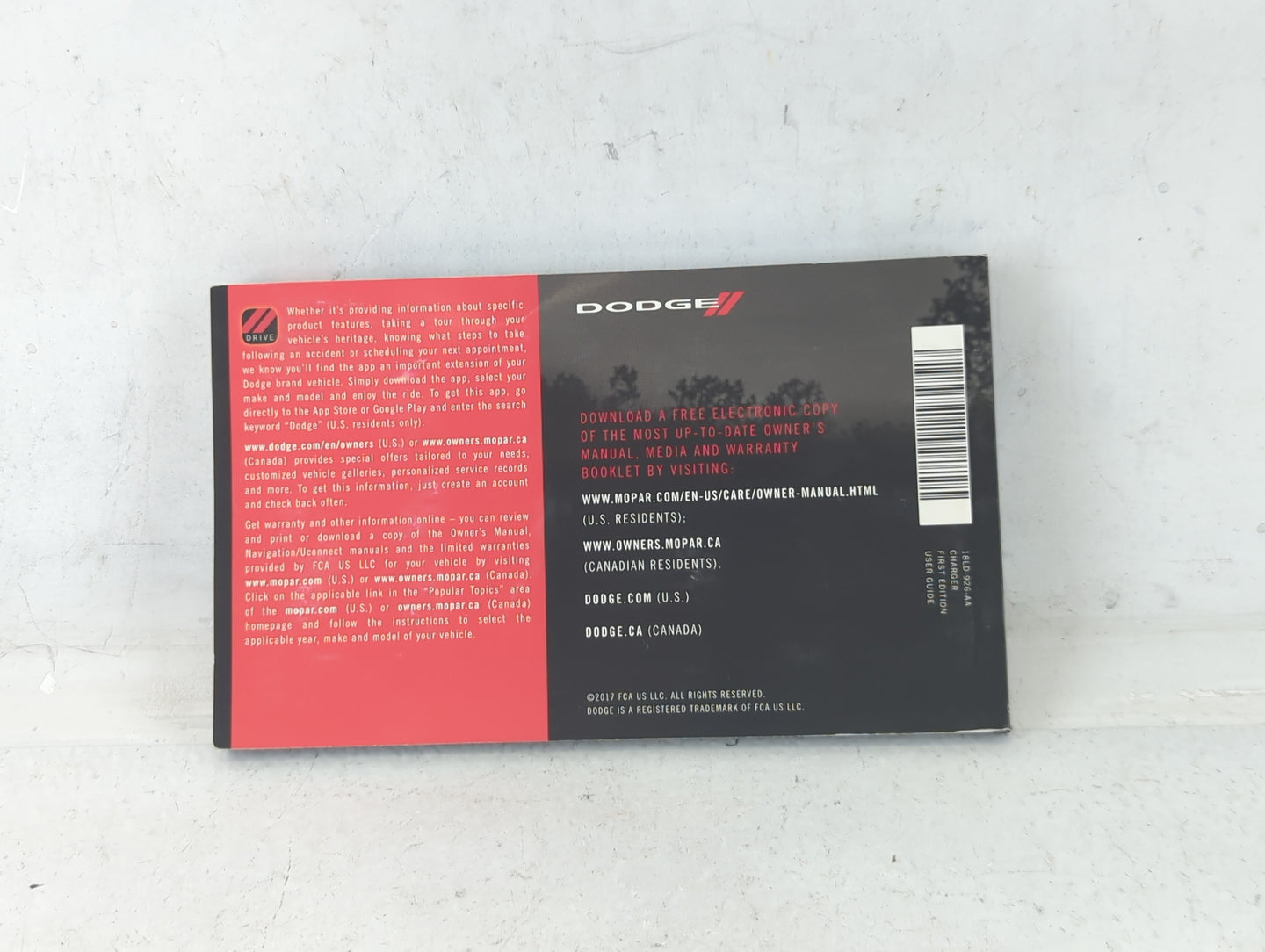 2018 Dodge Charger Owners Manual Book Guide P/N:18LD-926-AA OEM Used Auto Parts - Oemusedautoparts1.com
