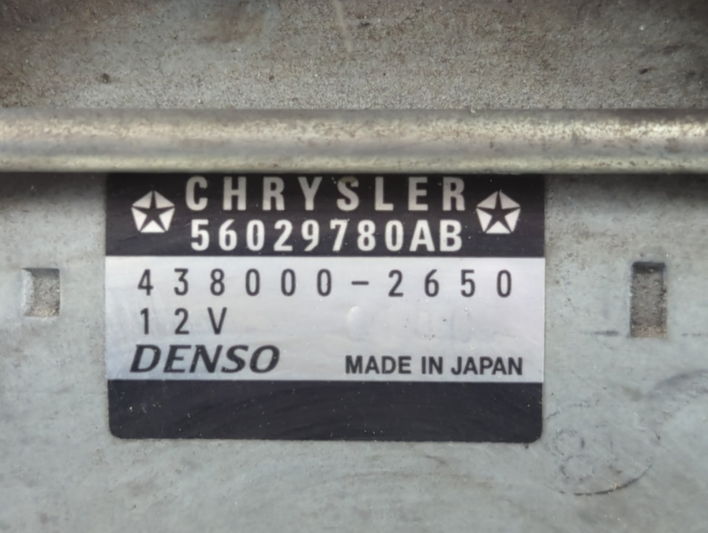 2016-2020 Dodge Durango Car Starter Motor Solenoid OEM P/N:438000-2650 Fits Fits 2016 2017 2018 2019 2020 2021 2022 OEM Used