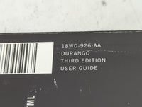 2018 Dodge Durango Owners Manual Book Guide P/N:18WD-926-AA OEM Used Auto Parts - Oemusedautoparts1.com
