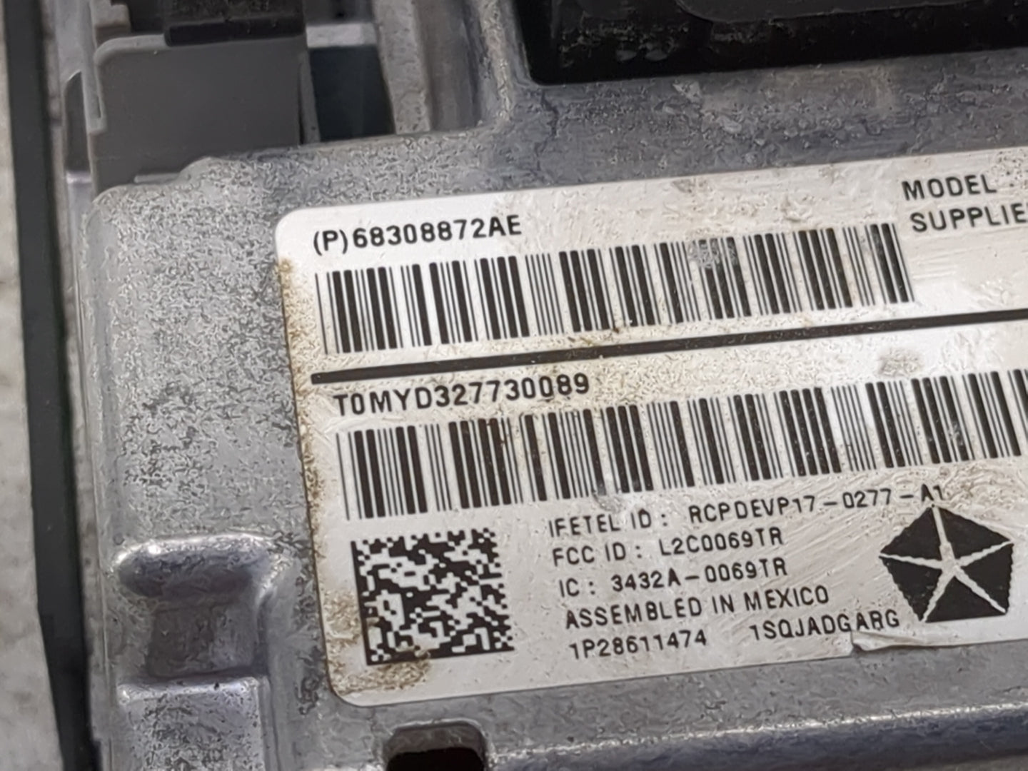 2018 Dodge Durango Radio AM FM Cd Player Receiver Replacement P/N:68308872AE L2C0069TR, 3432A-0069TR Fits OEM Used Auto Part