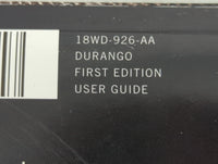 2018 Dodge Durango Owners Manual Book Guide P/N:18WD-926-AA OEM Used Auto Parts - Oemusedautoparts1.com