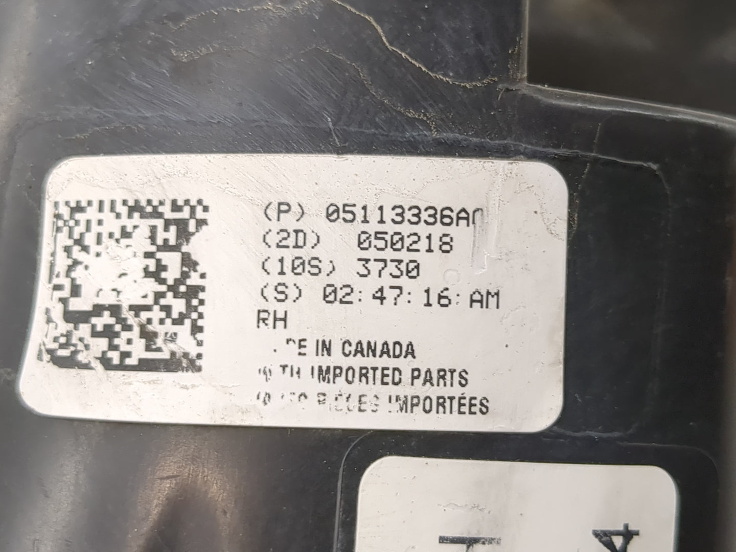 2011 Dodge Grand Caravan Passenger Right Oem Head Light Headlight Lamp - Oemusedautoparts1.com