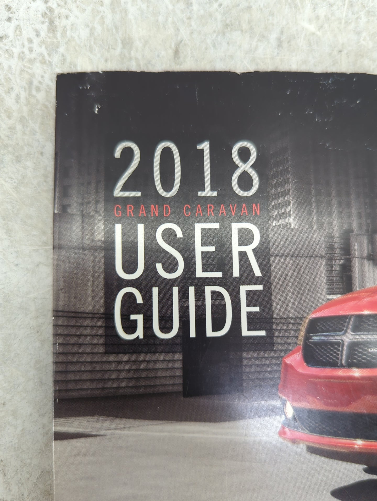 2018 Dodge Grand Caravan Owners Manual Book Guide P/N:18RT-926-AA OEM Used Auto Parts - Oemusedautoparts1.com