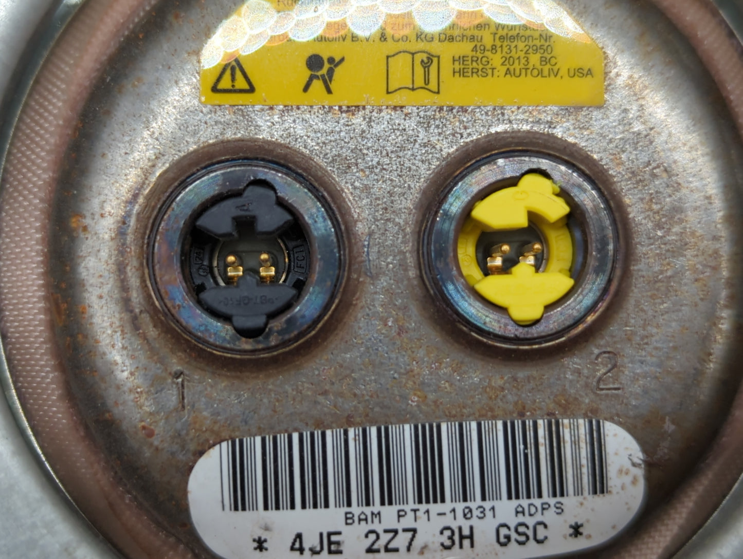 2013-2018 Dodge Grand Caravan Air Bag Driver Left Steering Wheel Mounted P/N:BAM PT1-1031 P1QK29DX9AG Fits OEM Used Auto Par