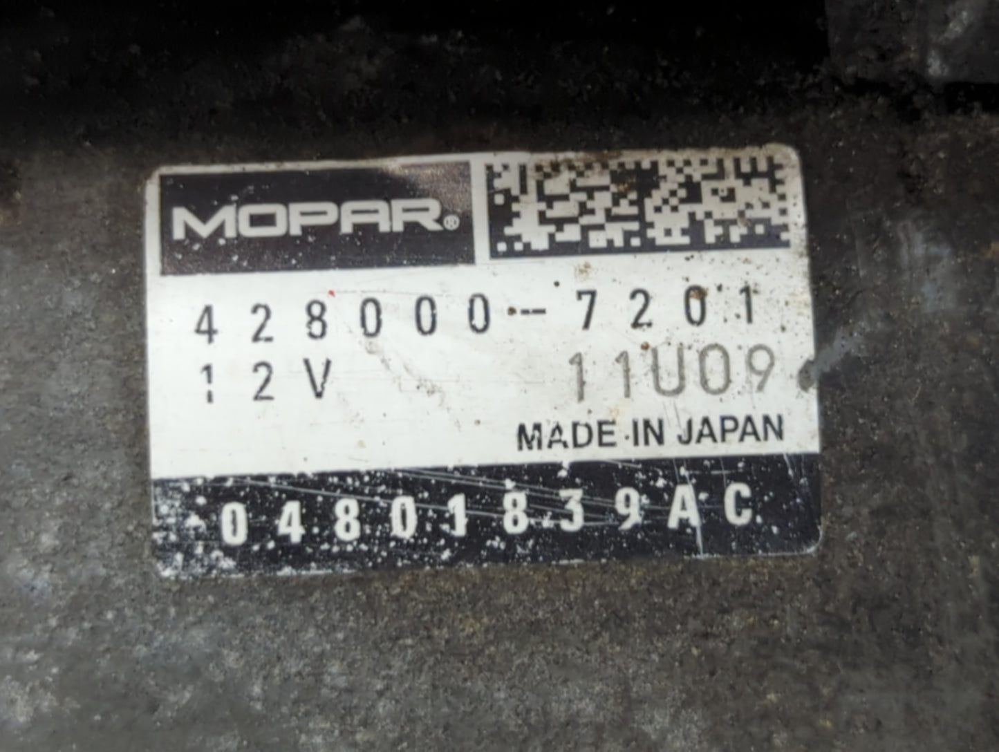 2011-2020 Dodge Grand Caravan Car Starter Motor Solenoid OEM P/N:04801839AC 428000-7201 Fits OEM Used Auto Parts - Oemusedau