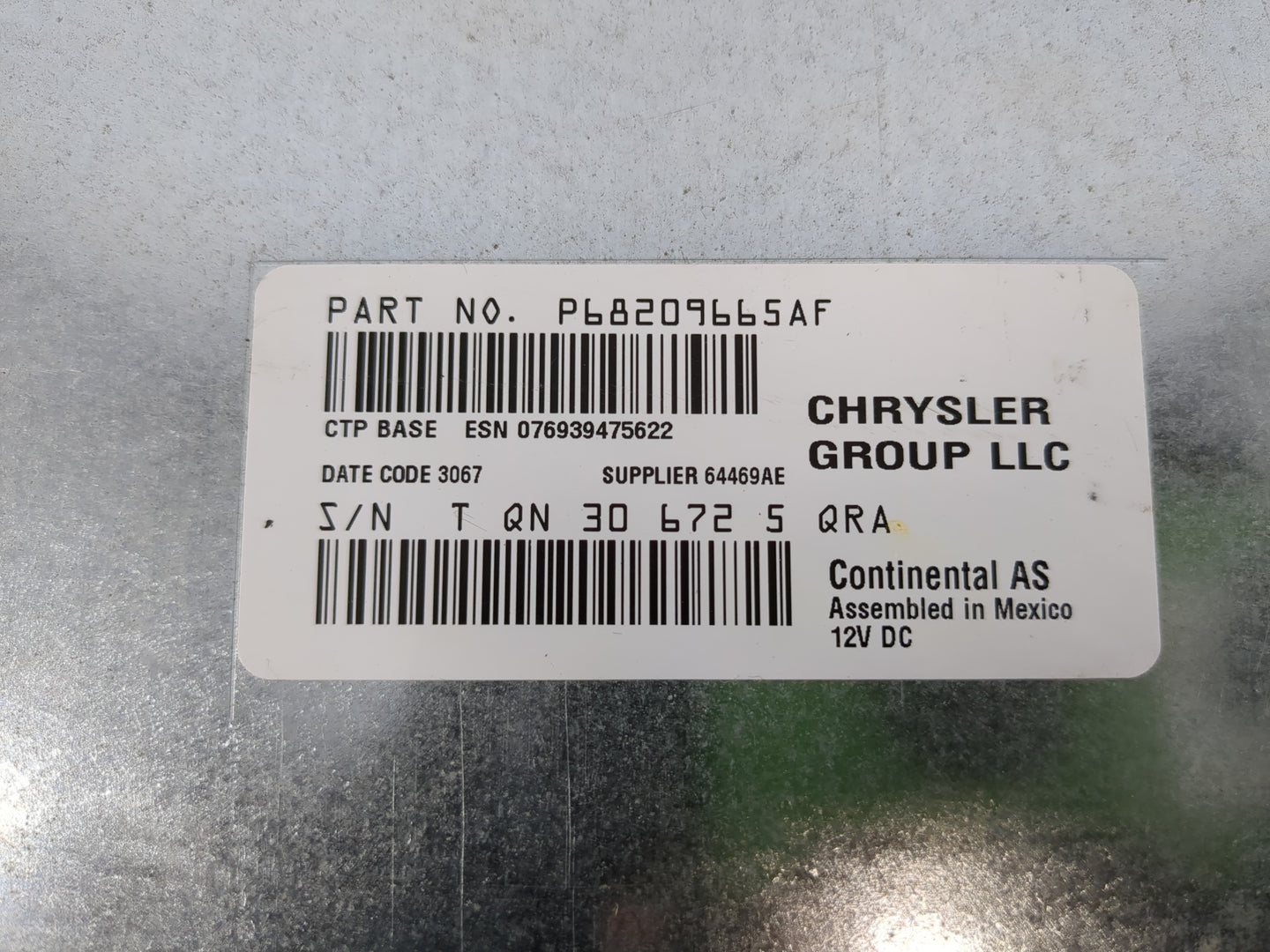 2018 Dodge Journey Radio AM FM Cd Player Receiver Replacement P/N:P68209665AF Fits OEM Used Auto Parts - Oemusedautoparts1.c