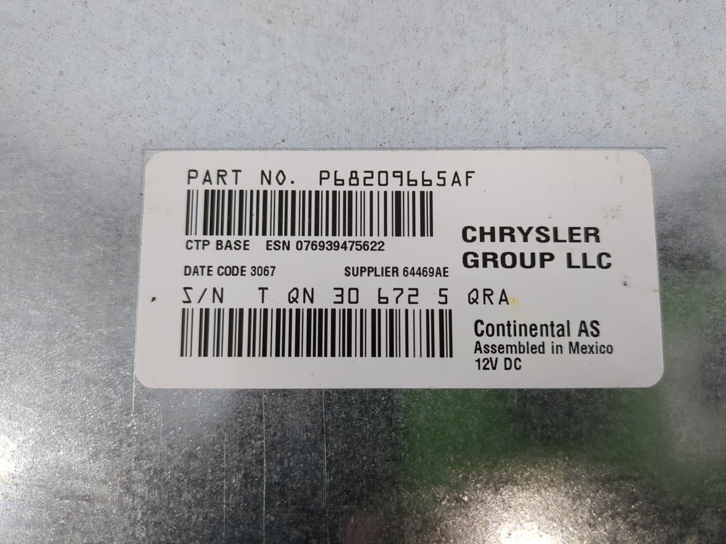 2018 Dodge Journey Radio AM FM Cd Player Receiver Replacement P/N:P68209665AF Fits OEM Used Auto Parts - Oemusedautoparts1.c