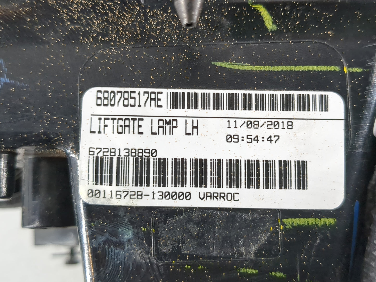 2018 Dodge Journey Tail Light Assembly Driver Left OEM P/N:68278517AE Fits OEM Used Auto Parts - Oemusedautoparts1.com