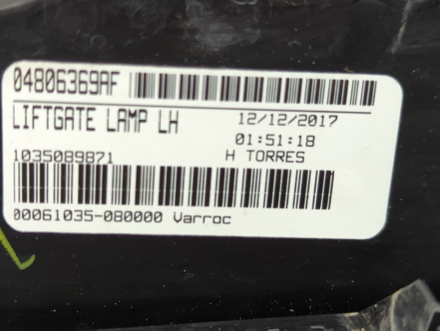 2018 Dodge Journey Tail Light Assembly Driver Left OEM P/N:04806369AF Fits OEM Used Auto Parts - Oemusedautoparts1.com