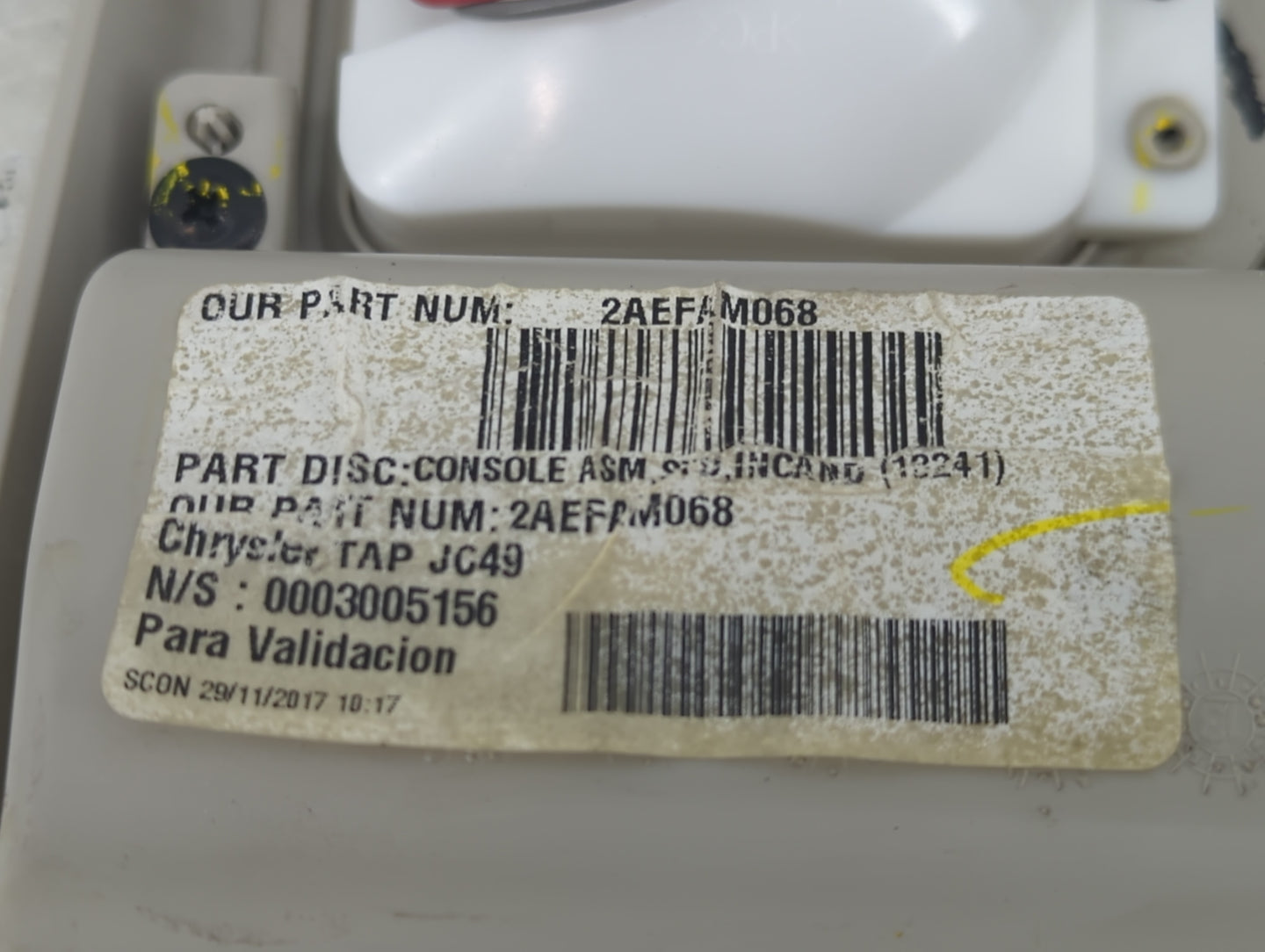 2012-2019 Dodge Journey Overhead Roof Console 1323627 - Oemusedautoparts1.com