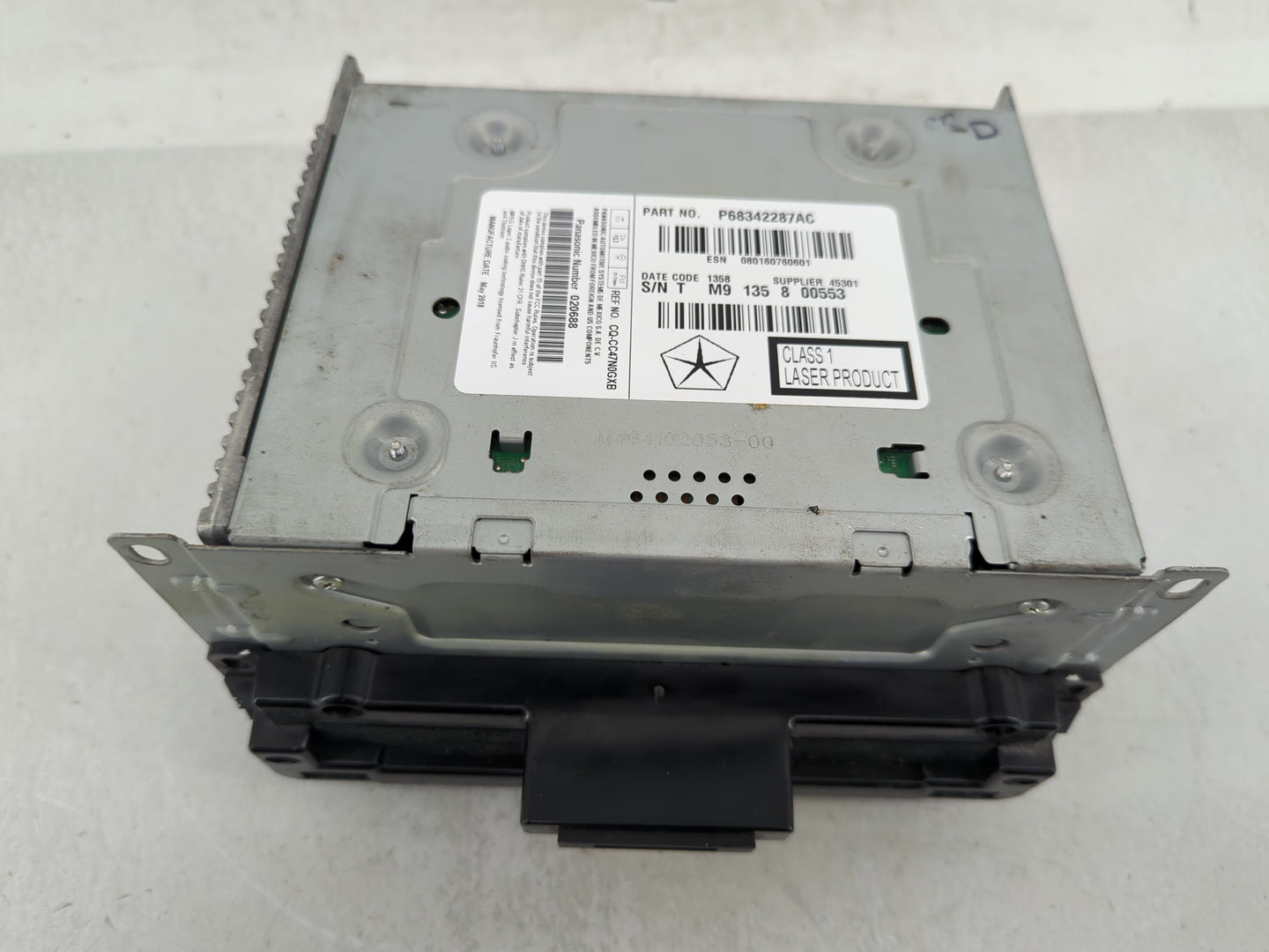 2018-2020 Dodge Journey Radio AM FM Cd Player Receiver Replacement P/N:P68342287AC Fits Fits 2018 2019 2020 OEM Used Auto Pa