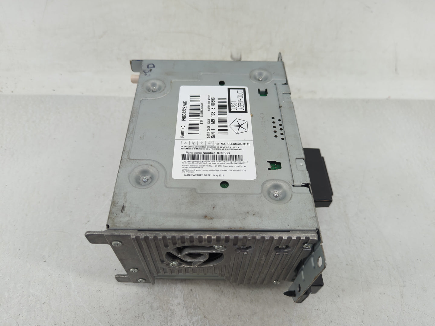 2018-2020 Dodge Journey Radio AM FM Cd Player Receiver Replacement P/N:P68342287AC Fits Fits 2018 2019 2020 OEM Used Auto Pa