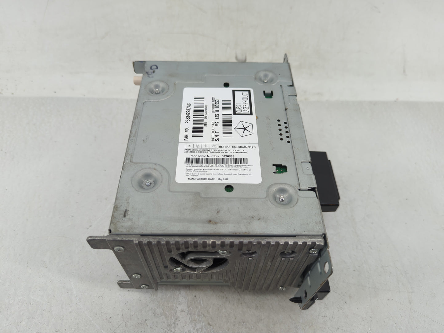 2018-2020 Dodge Journey Radio AM FM Cd Player Receiver Replacement P/N:P68342287AC Fits Fits 2018 2019 2020 OEM Used Auto Pa