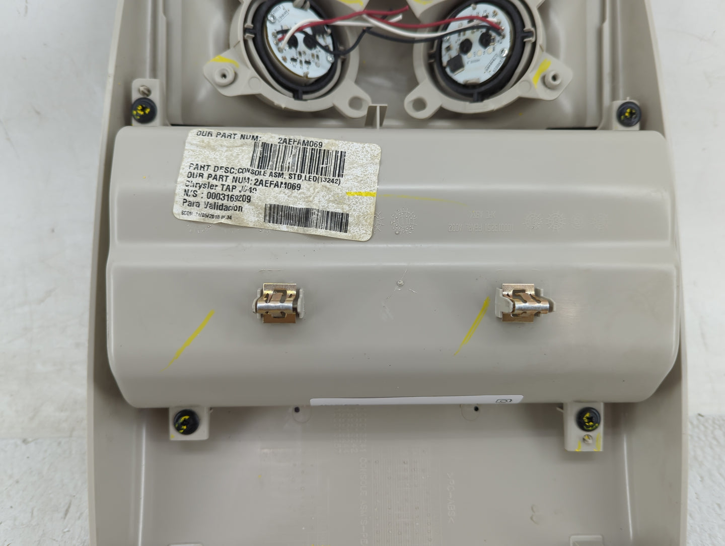 2012-2019 Dodge Journey Overhead Roof Console 1410426 - Oemusedautoparts1.com