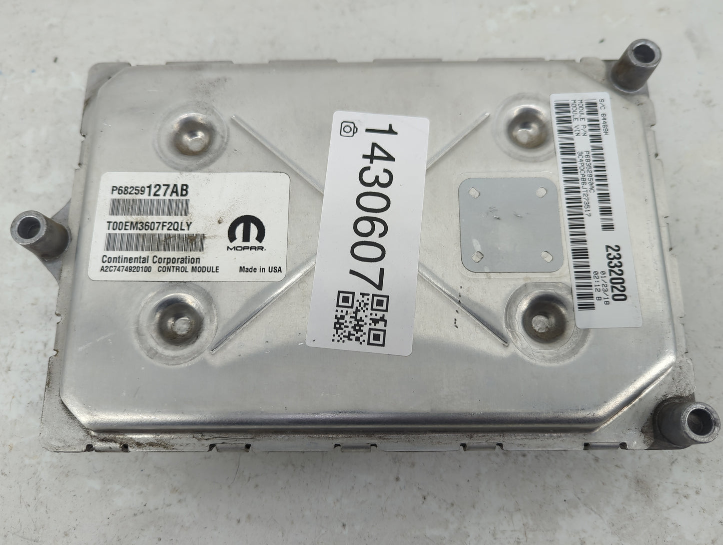 2016-2020 Dodge Journey PCM Engine Control Computer ECU ECM PCU OEM P/N:P68259127AB T00EM3607F2QLY Fits OEM Used Auto Parts 