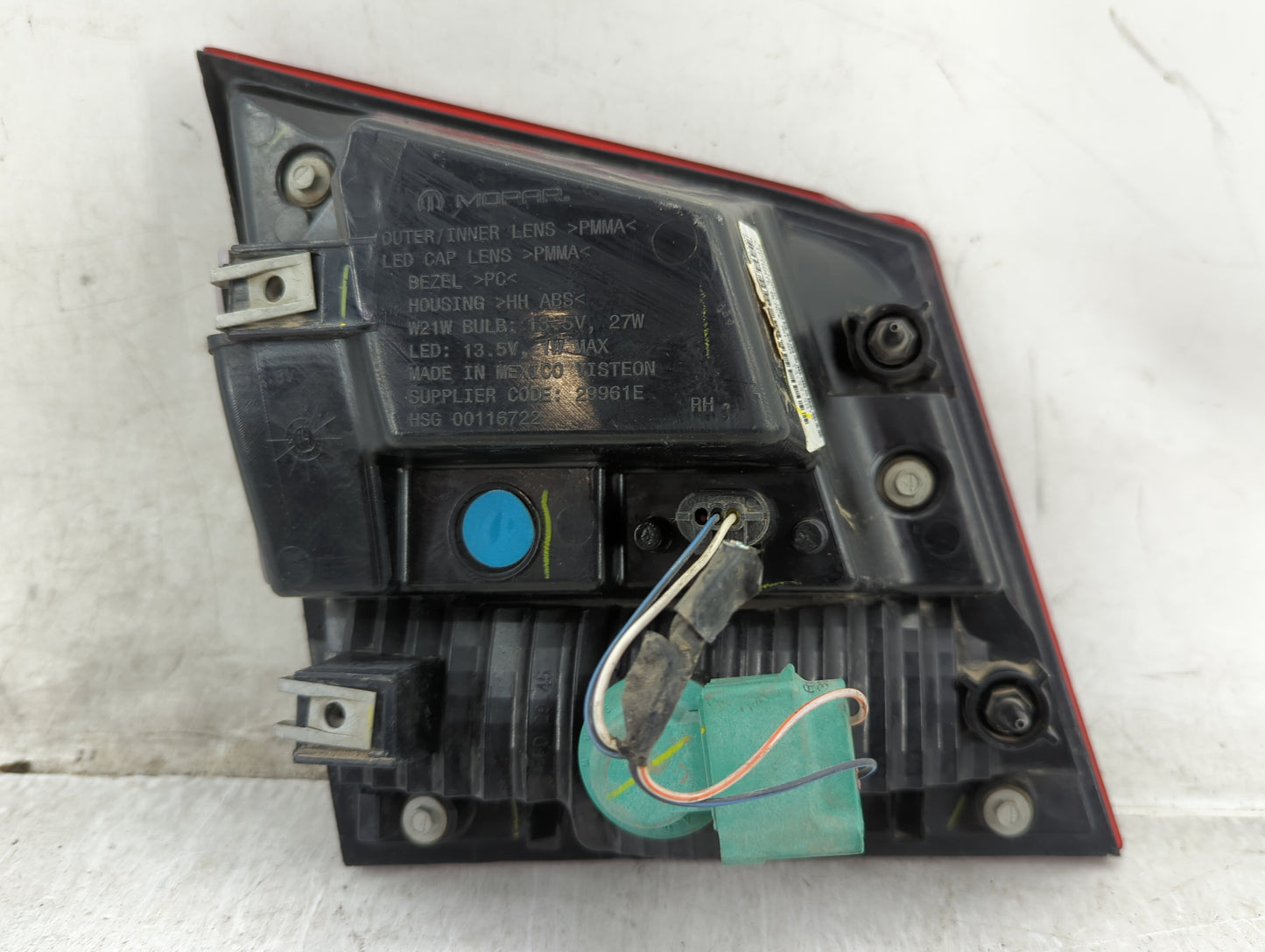 2018 Dodge Journey Tail Light Assembly Passenger Right OEM P/N:68227130AA Fits OEM Used Auto Parts - Oemusedautoparts1.com