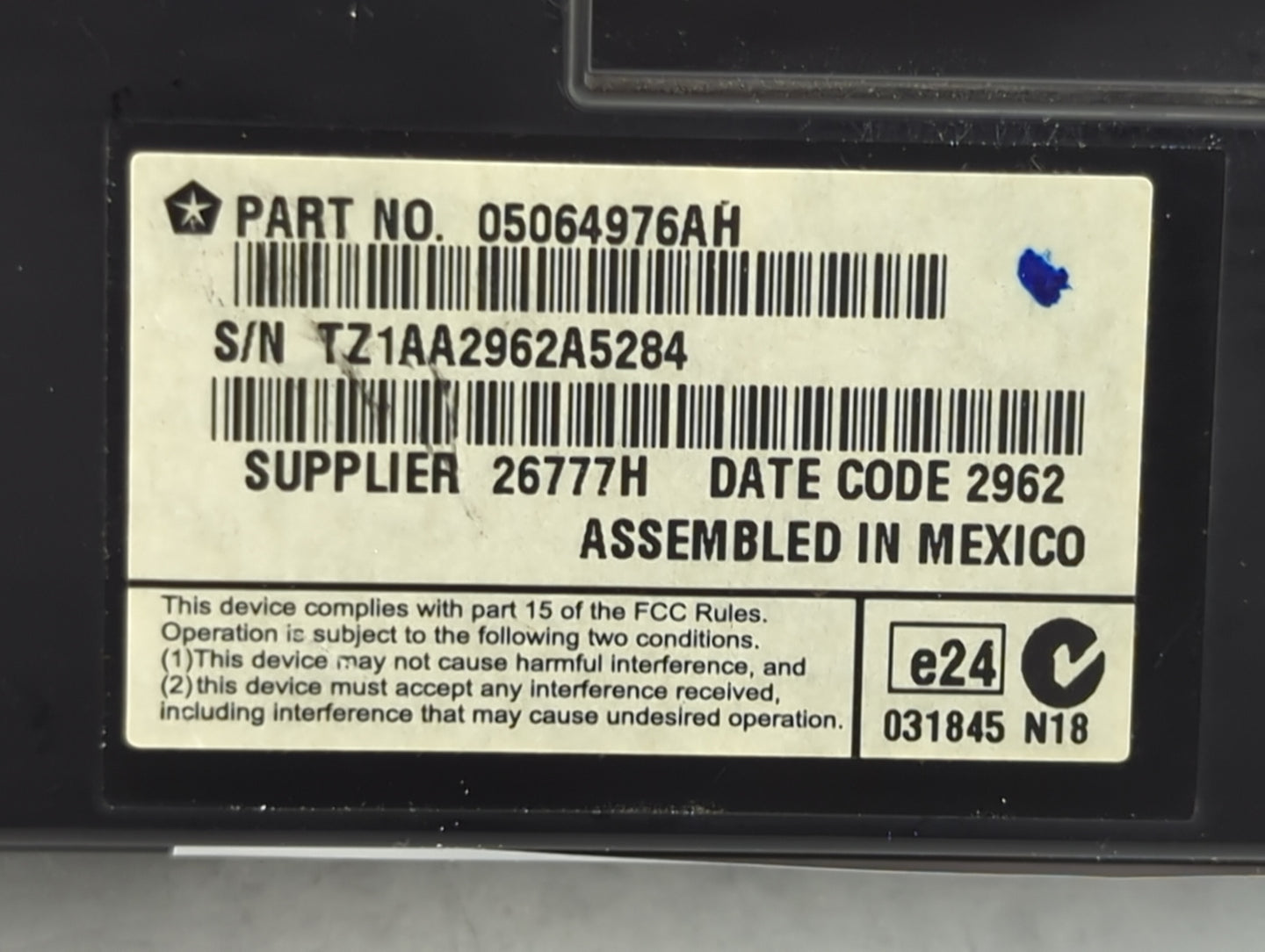 2018 Dodge Journey Information Display Screen - Oemusedautoparts1.com