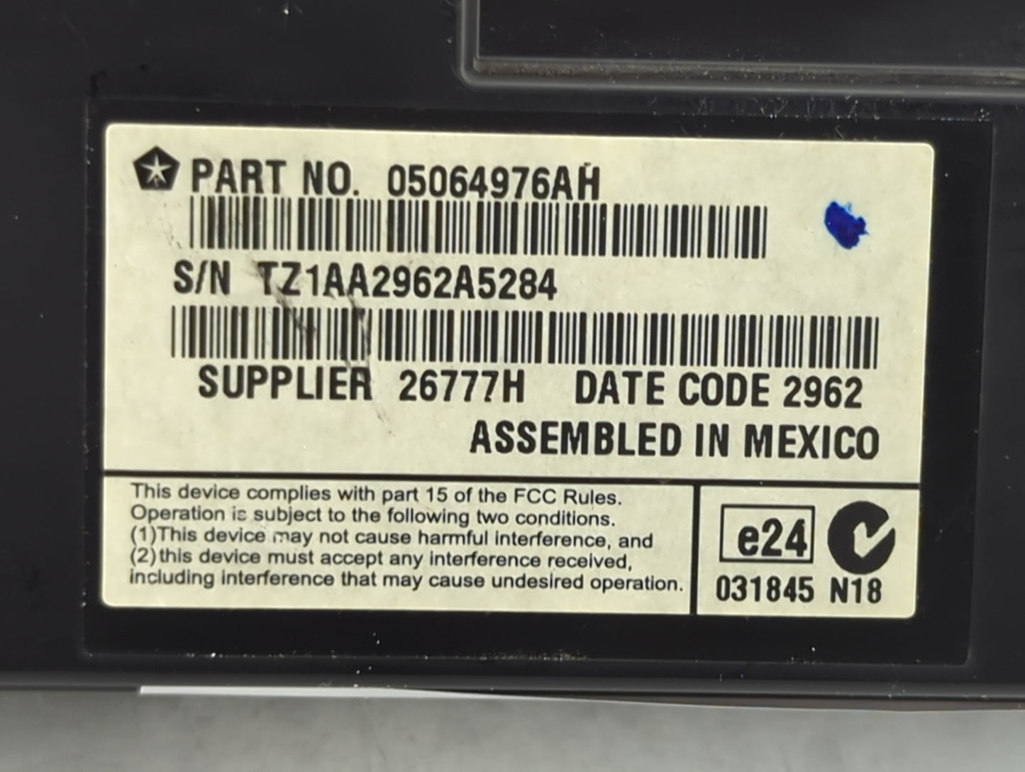2018 Dodge Journey Information Display Screen - Oemusedautoparts1.com