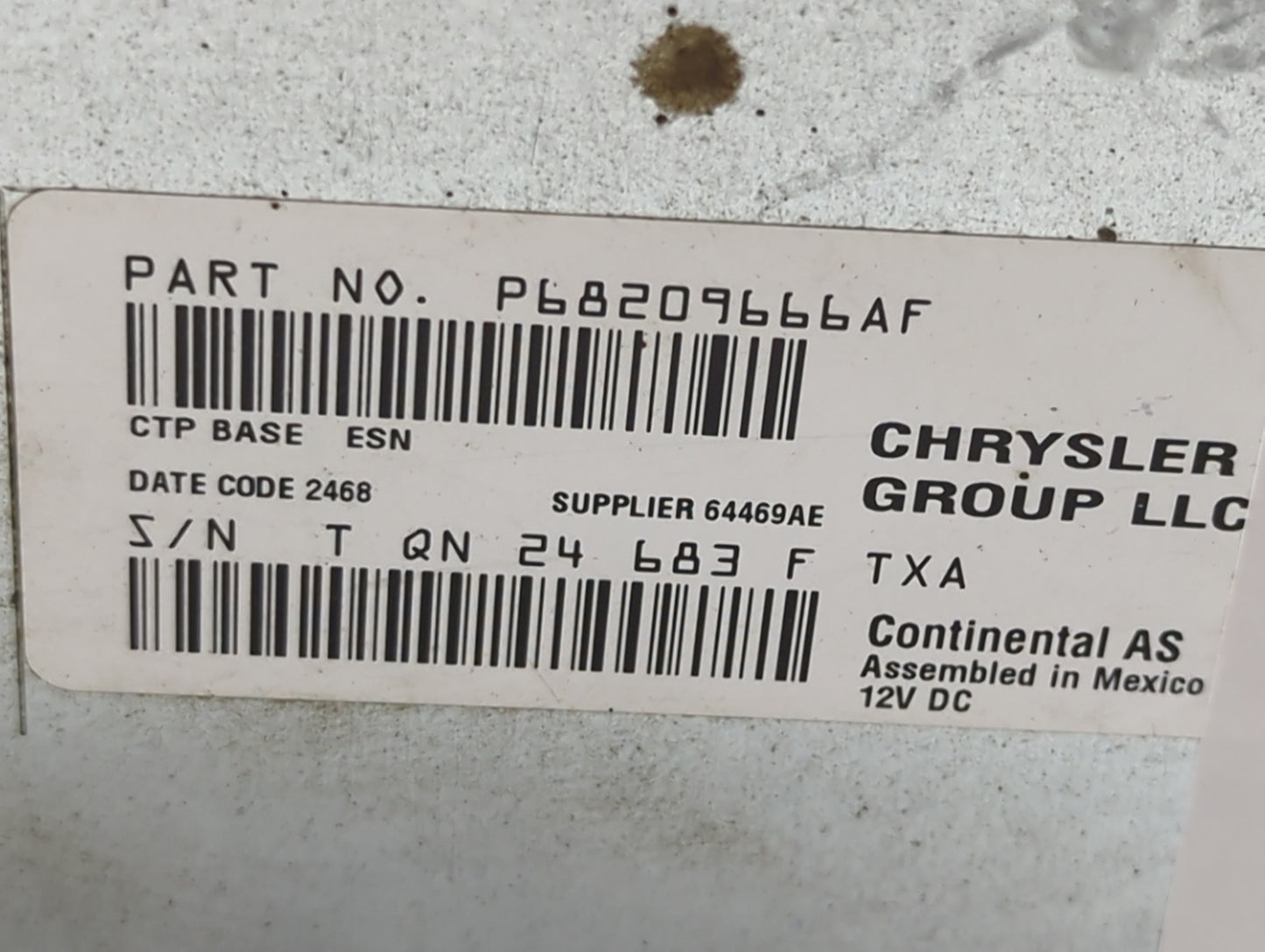2018-2020 Dodge Journey Radio AM FM Cd Player Receiver Replacement P/N:P68209666AF APH82443FTXA Fits Fits 2018 2019 2020 OEM