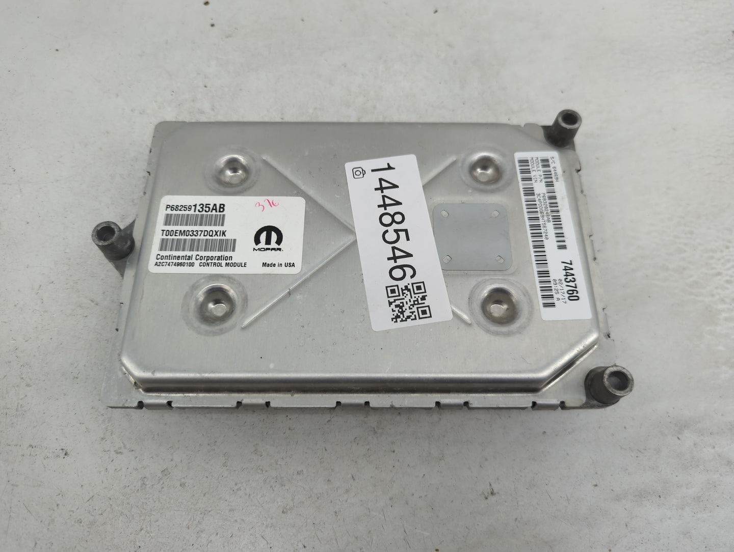 2016-2019 Dodge Journey PCM Engine Control Computer ECU ECM PCU OEM P/N:P68259135AB T00EM0337DQXIK Fits Fits 2016 2017 2018 