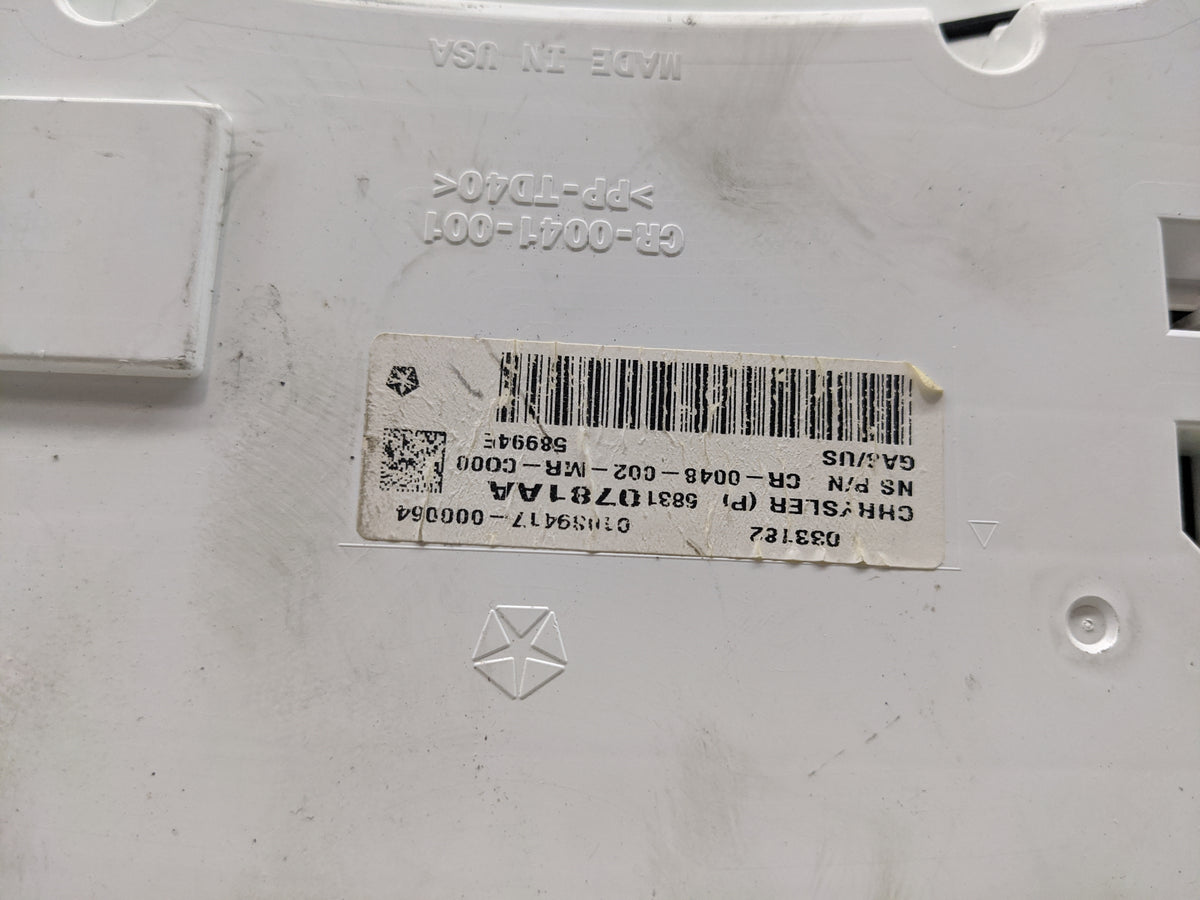 2017 Dodge Journey Instrument Cluster Speedometer Gauges P/N:68310781 P68310781AA, CR-0048-002-MR-C000 Miles:95K Fits OEM Us