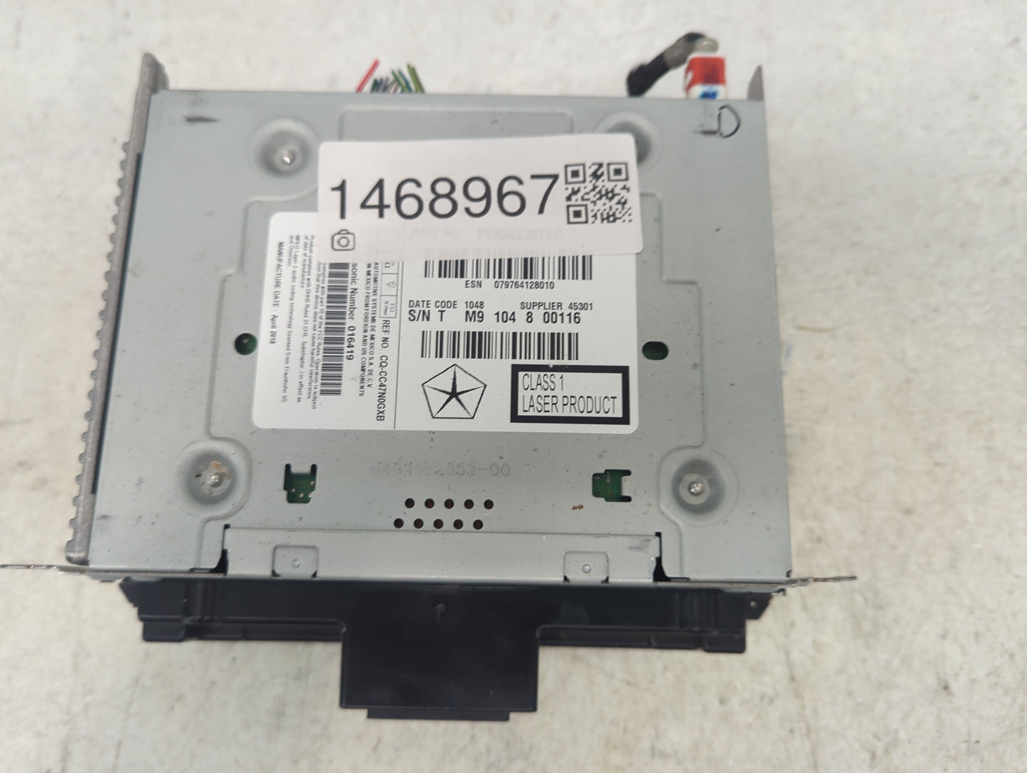 2018-2020 Dodge Journey Radio AM FM Cd Player Receiver Replacement P/N:CQ-CC47N0CXB P68245287AC Fits Fits 2018 2019 2020 OEM