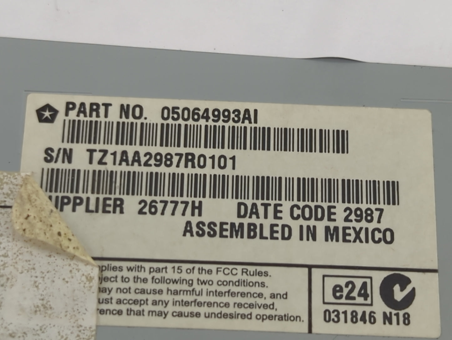 2018 Dodge Journey Information Display Screen 1469953 - Oemusedautoparts1.com