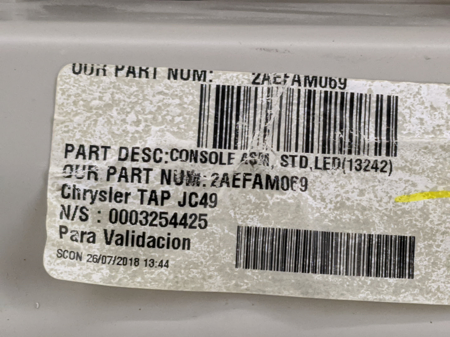 2018 Dodge Journey Overhead Roof Console Tan - Oemusedautoparts1.com