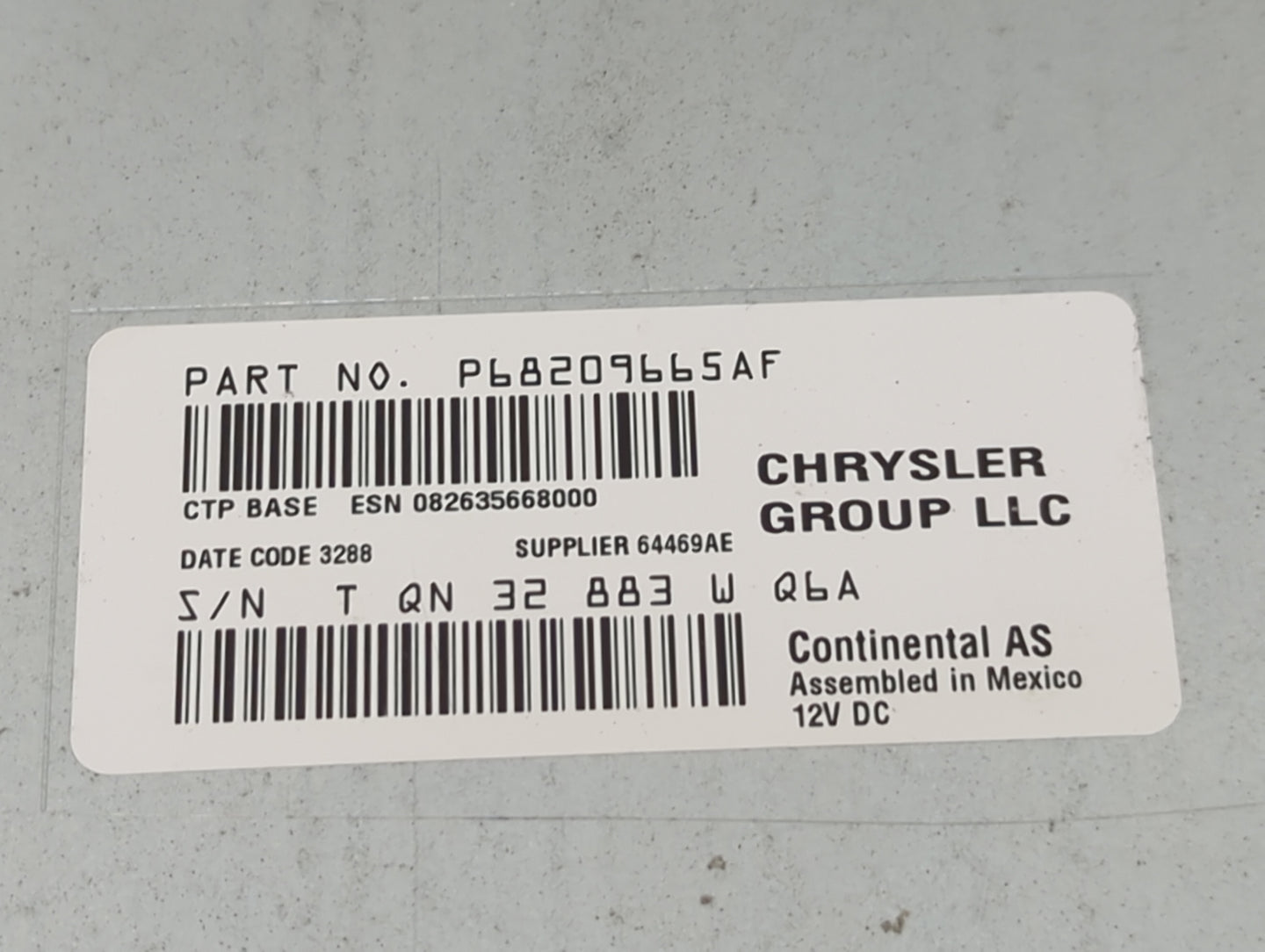 2018-2020 Dodge Journey Radio AM FM Cd Player Receiver Replacement P/N:P68209665AF APH83243WQ6A Fits Fits 2018 2019 2020 OEM