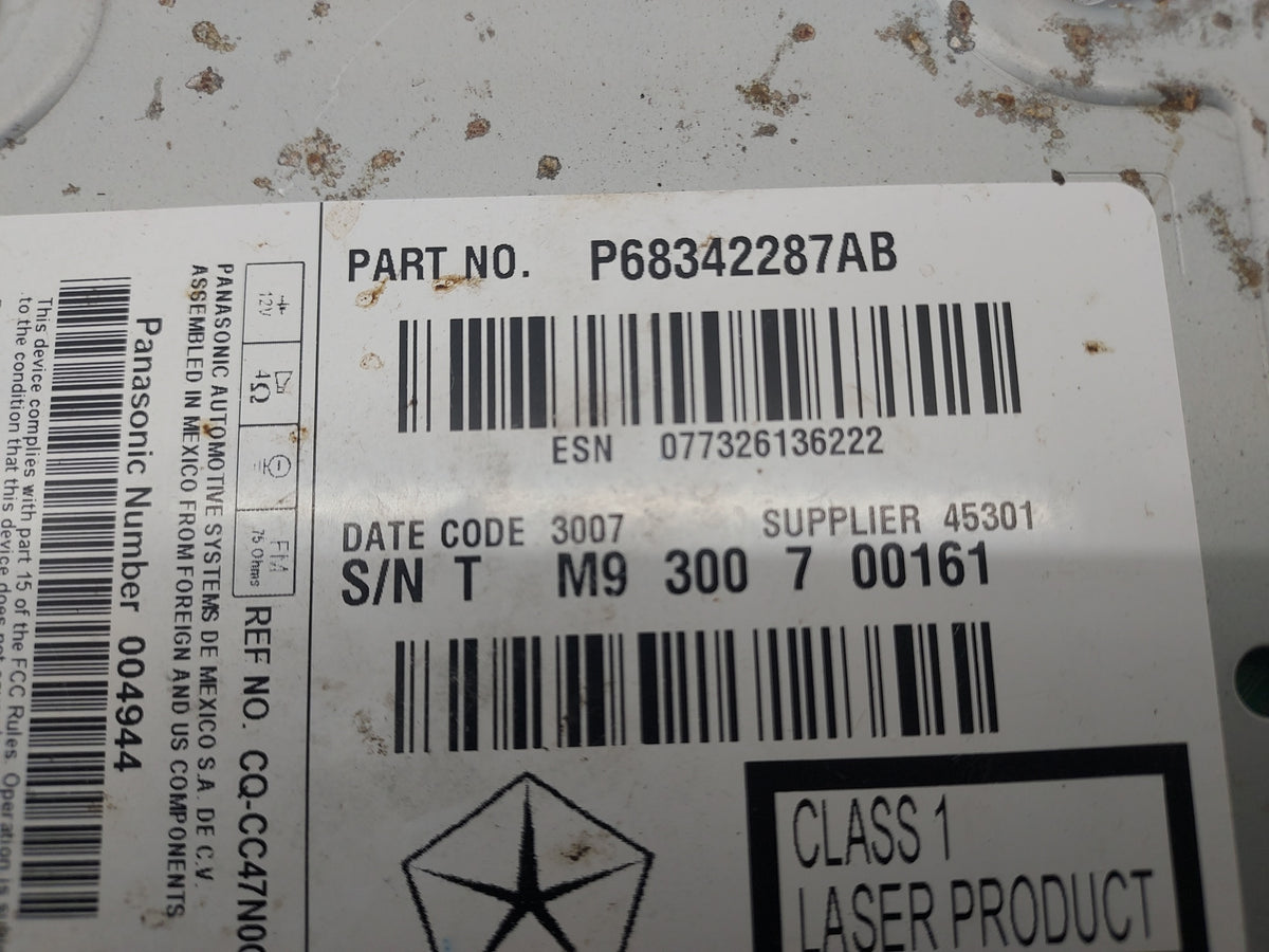 2018-2020 Dodge Journey Radio AM FM Cd Player Receiver Replacement P/N:P68342287AB CQ-CC47N0, 004944 Fits Fits 2018 2019 202