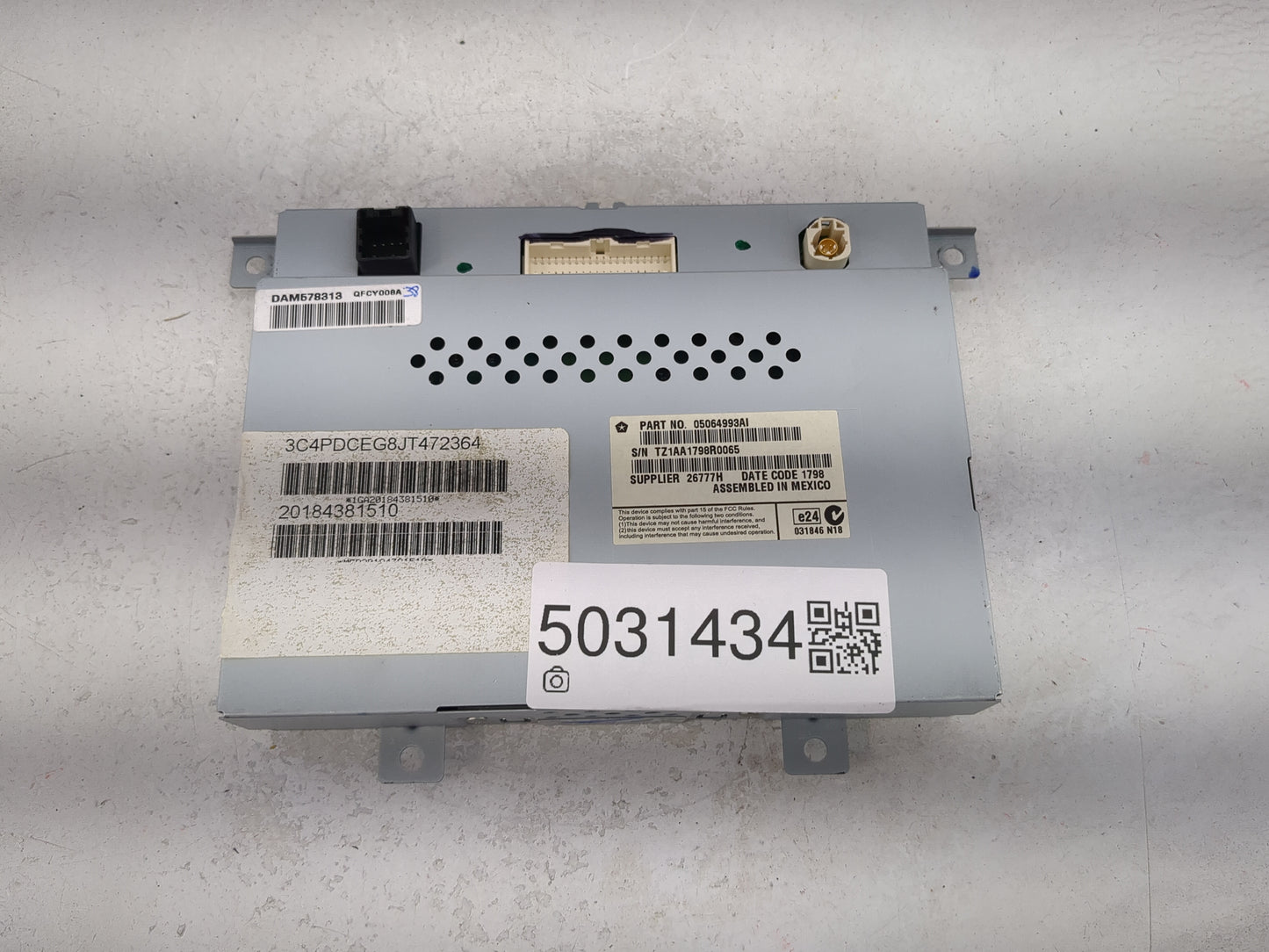 2018 Dodge Journey Information Display Screen 5031434 - Oemusedautoparts1.com