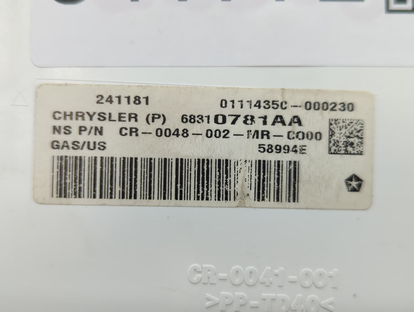 2018 Dodge Journey Instrument Cluster Speedometer Gauges P/N:68310781AA Fits OEM Used Auto Parts - Oemusedautoparts1.com
