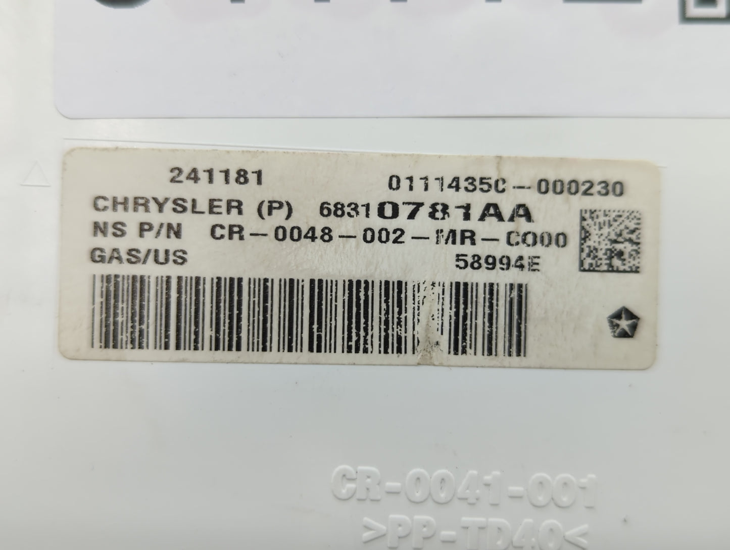 2018 Dodge Journey Instrument Cluster Speedometer Gauges P/N:68310781AA Fits OEM Used Auto Parts - Oemusedautoparts1.com