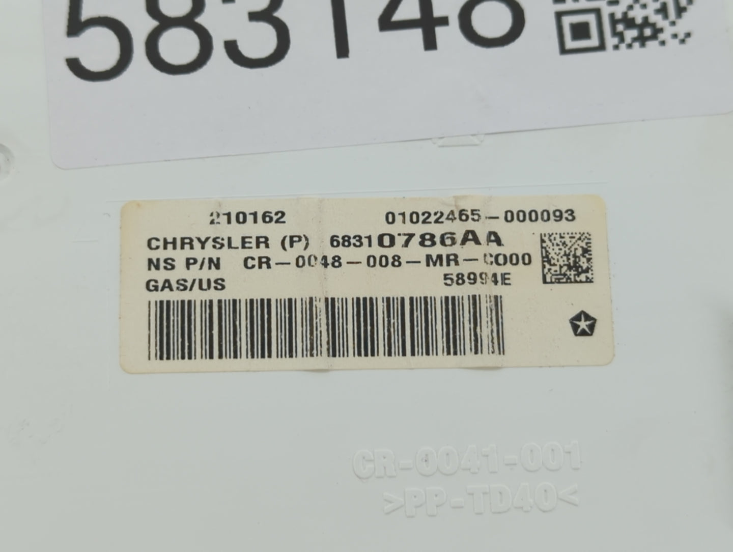 2018 Dodge Journey Instrument Cluster Speedometer Gauges P/N:CR-0048-008-MR 8781AA Fits OEM Used Auto Parts - Oemusedautopar