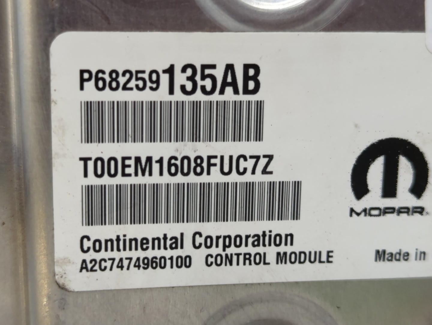 2016-2019 Dodge Journey PCM Engine Control Computer ECU ECM PCU OEM P/N:P68259135AB Fits Fits 2016 2017 2018 2019 OEM Used A