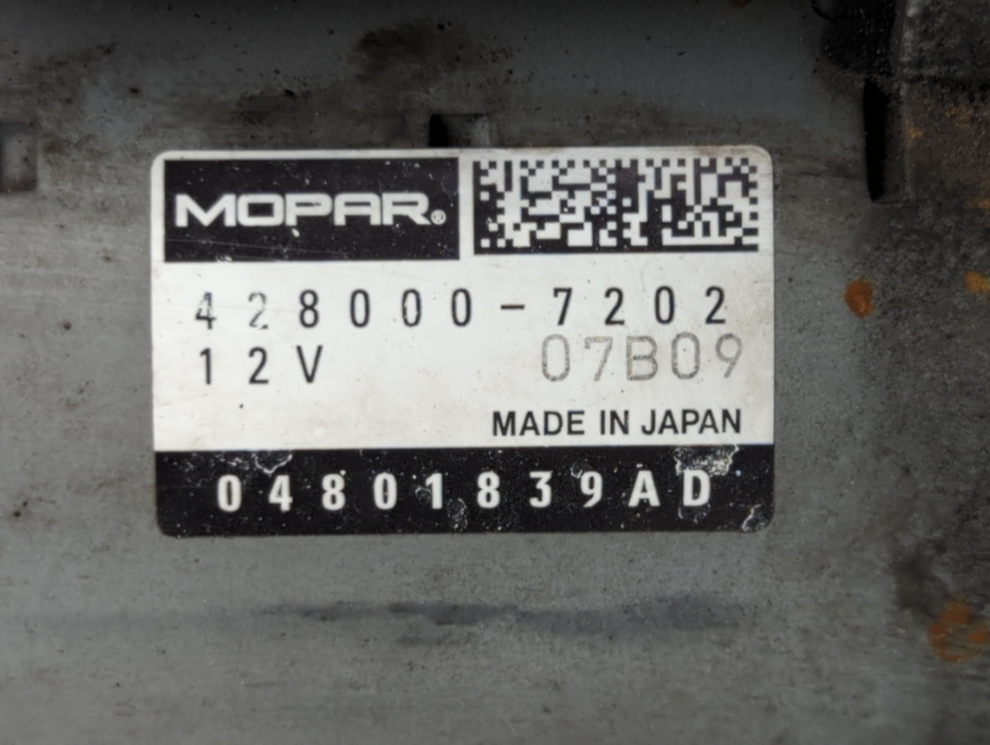 2011-2019 Dodge Journey Car Starter Motor Solenoid OEM P/N:04801839AD 428000-7202 Fits OEM Used Auto Parts - Oemusedautopart