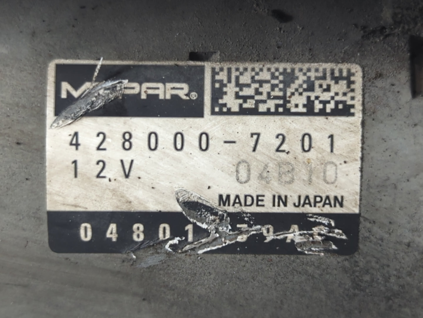 2011-2019 Dodge Journey Car Starter Motor Solenoid OEM P/N:428000-7201 04801839AC Fits OEM Used Auto Parts - Oemusedautopart