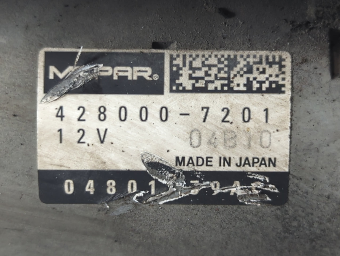 2011-2019 Dodge Journey Car Starter Motor Solenoid OEM P/N:428000-7201 04801839AC Fits OEM Used Auto Parts - Oemusedautopart