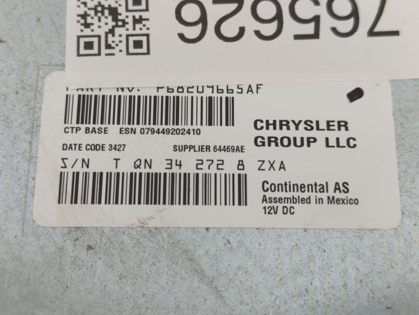 2018-2020 Dodge Journey Radio AM FM Cd Player Receiver Replacement P/N:P68209665AF Fits Fits 2018 2019 2020 OEM Used Auto Pa