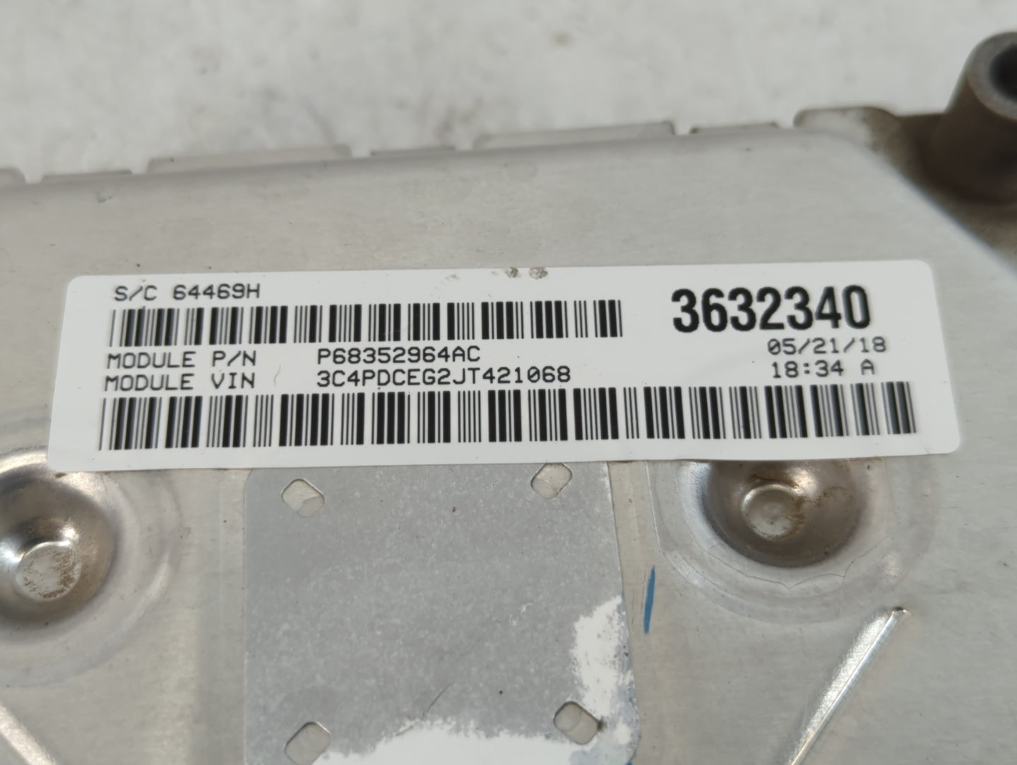 2016-2019 Dodge Journey PCM Engine Control Computer ECU ECM PCU OEM P/N:P68352964AC Fits Fits 2016 2017 2018 2019 OEM Used A