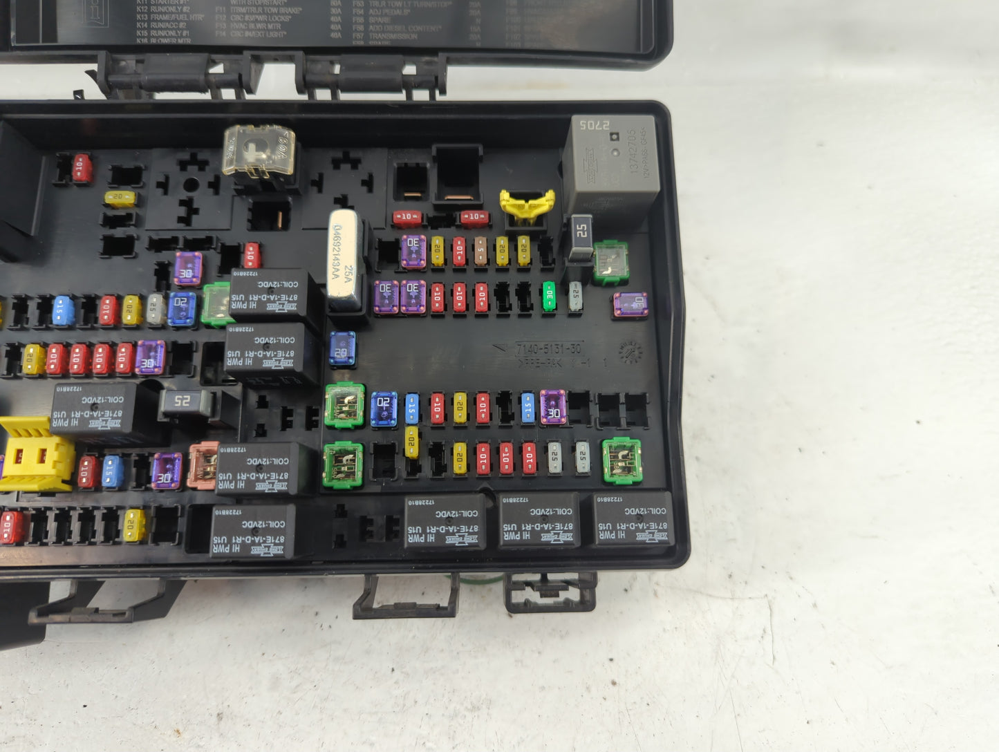 2018 Dodge Ram 1500 Fusebox Fuse Box Panel Relay Module P/N:P68322373AC Fits OEM Used Auto Parts - Oemusedautoparts1.com