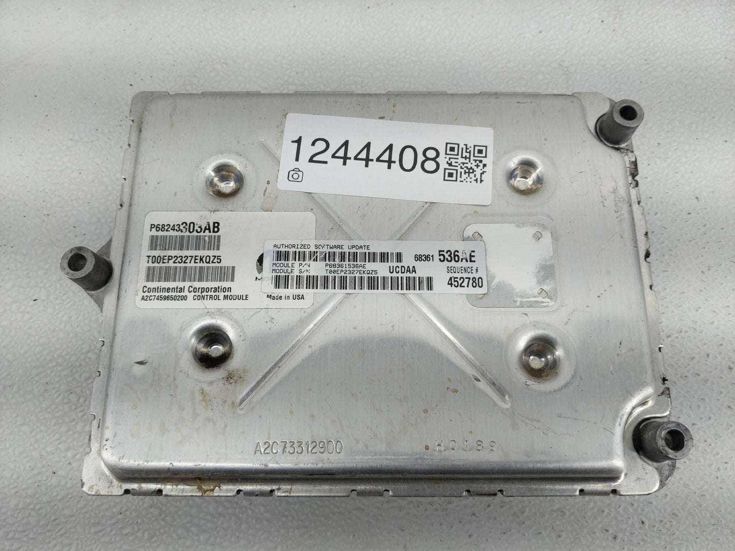 2018 Dodge Ram 1500 PCM Engine Control Computer ECU ECM PCU OEM P/N:P68243303AB Fits Fits 2016 2017 2019 2020 OEM Used Auto 