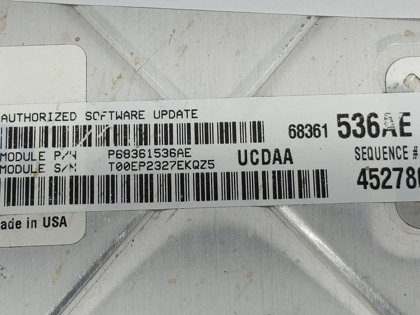 2018 Dodge Ram 1500 PCM Engine Control Computer ECU ECM PCU OEM P/N:P68243303AB Fits Fits 2016 2017 2019 2020 OEM Used Auto 