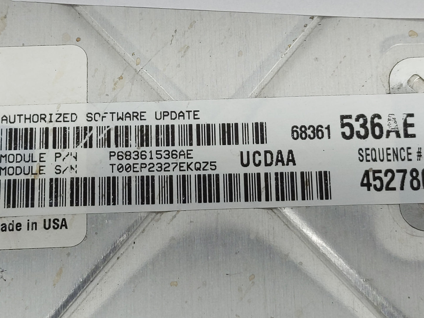 2018 Dodge Ram 1500 PCM Engine Control Computer ECU ECM PCU OEM P/N:P68243303AB Fits Fits 2016 2017 2019 2020 OEM Used Auto 