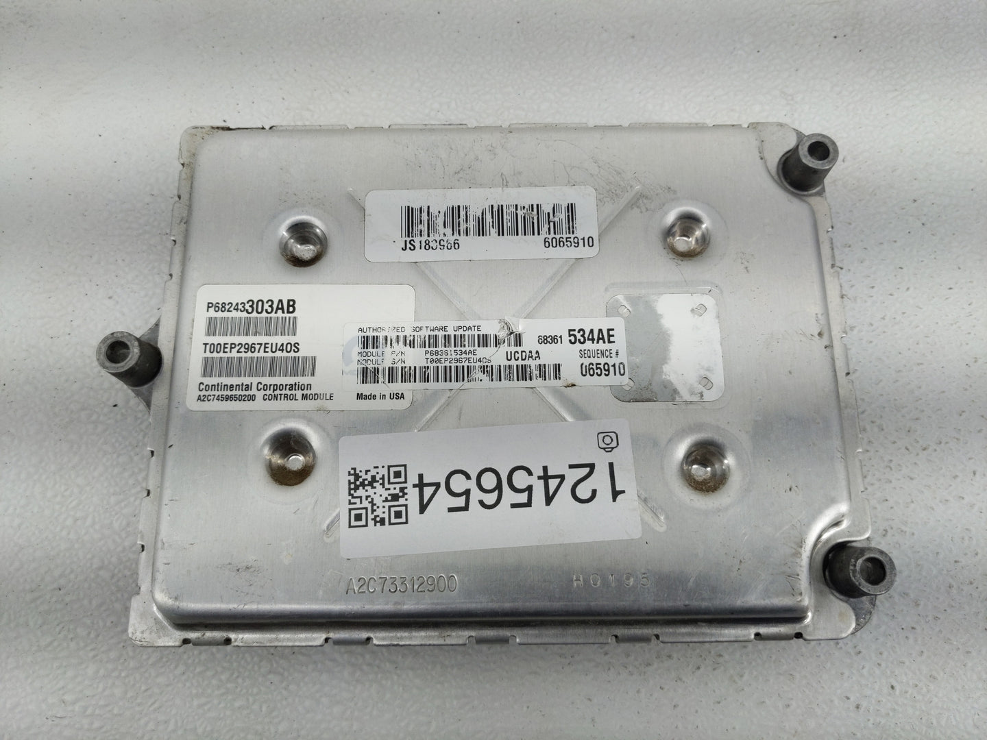 2018 Dodge Ram 1500 PCM Engine Control Computer ECU ECM PCU OEM P/N:P68243303AB Fits Fits 2016 2017 2019 2020 OEM Used Auto 