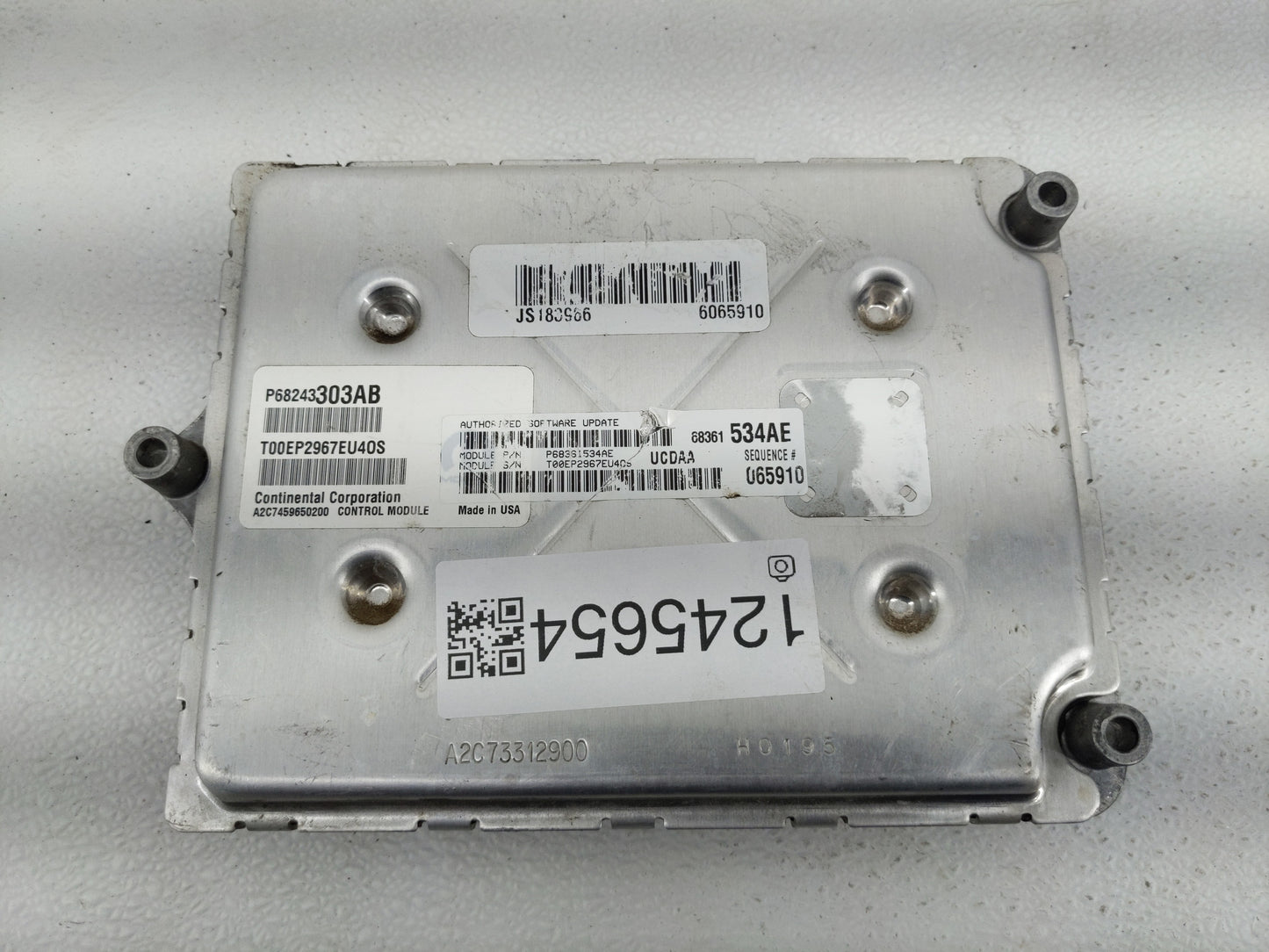 2018 Dodge Ram 1500 PCM Engine Control Computer ECU ECM PCU OEM P/N:P68243303AB Fits Fits 2016 2017 2019 2020 OEM Used Auto 
