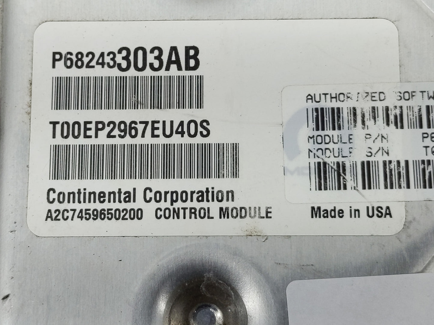 2018 Dodge Ram 1500 PCM Engine Control Computer ECU ECM PCU OEM P/N:P68243303AB Fits Fits 2016 2017 2019 2020 OEM Used Auto 