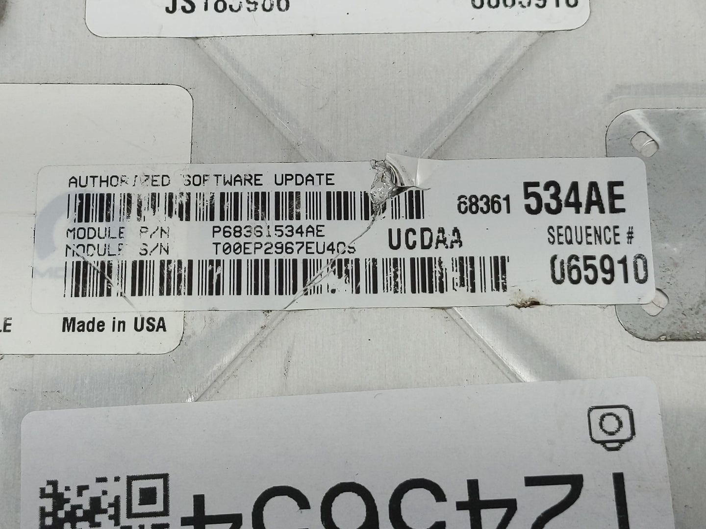 2018 Dodge Ram 1500 PCM Engine Control Computer ECU ECM PCU OEM P/N:P68243303AB Fits Fits 2016 2017 2019 2020 OEM Used Auto 