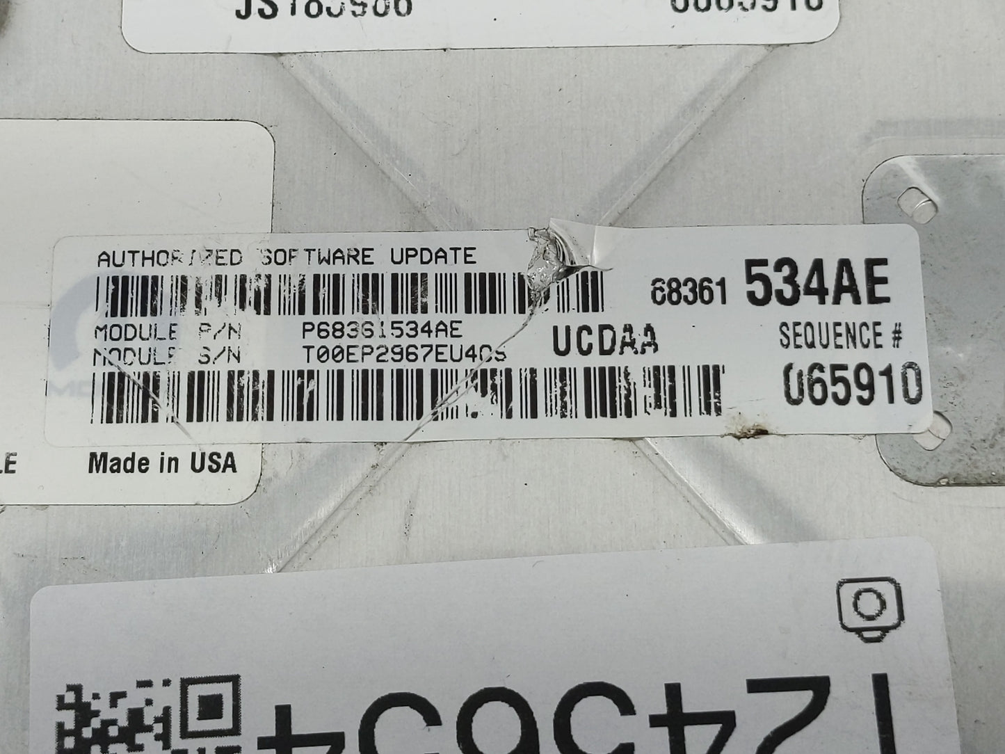 2018 Dodge Ram 1500 PCM Engine Control Computer ECU ECM PCU OEM P/N:P68243303AB Fits Fits 2016 2017 2019 2020 OEM Used Auto 